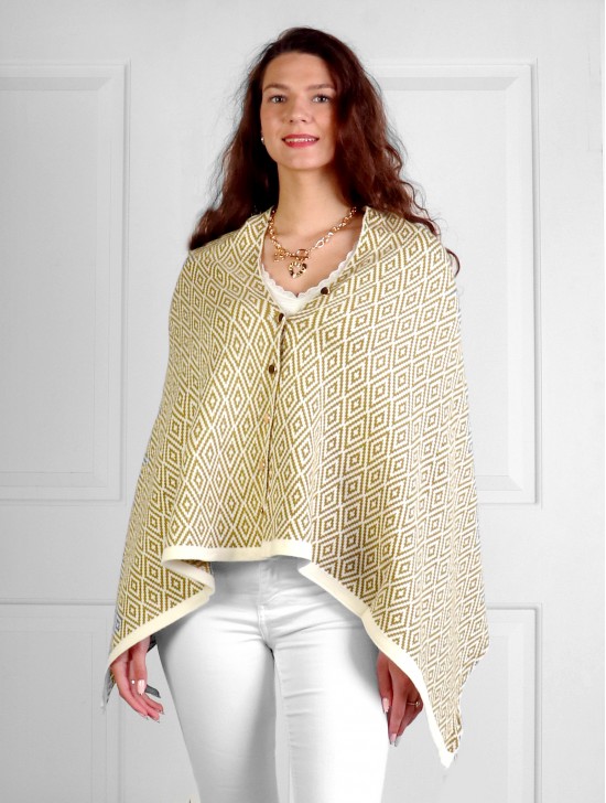 Diamond Pattern Button Shawl